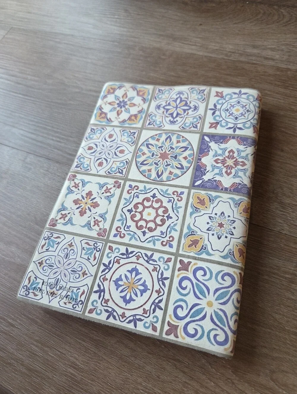 Made in Italy Decorative Tile Art Print Suede Cover Notebook Journal
